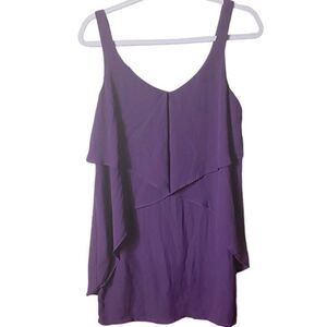 Anthropologie Pins & Needles Sz Med Sleeveless Purple Mini Flowy Tiered Dress